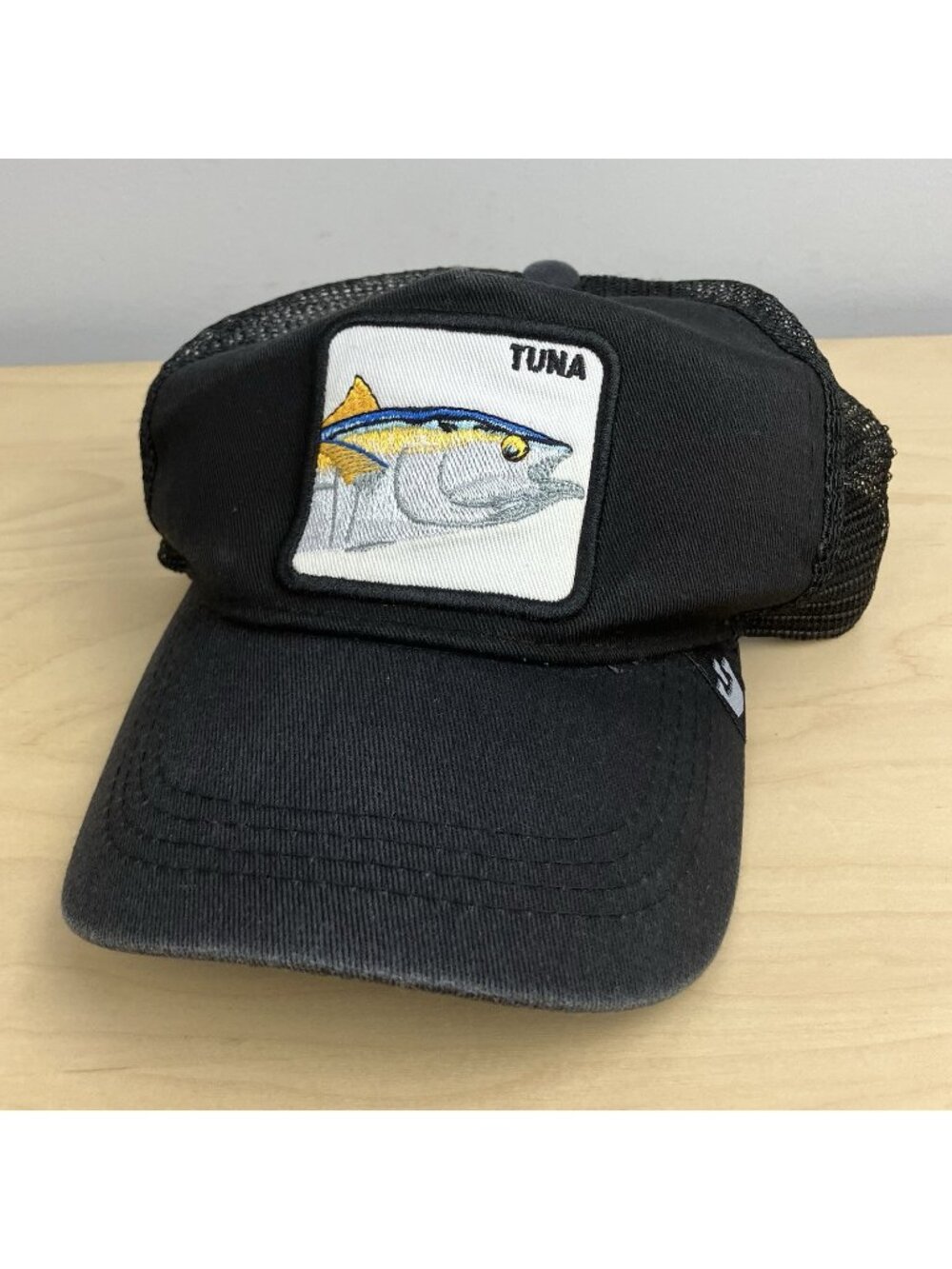 Goorin Bros Mesh Trucker Hat Tuna Fish Patch Black Cap